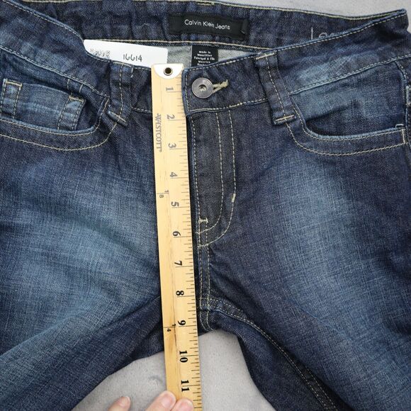 Calvin Klein Jeans Womens 6 Blue Denim Flat Front Pockets Lean Boot Pants - Picture 4 of 16